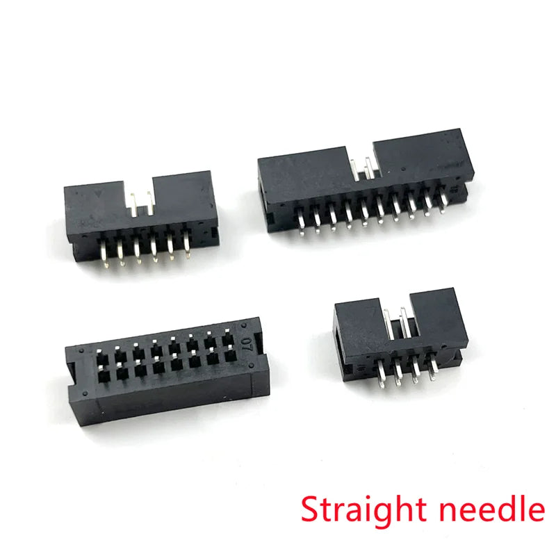 100PCS IDC Socket 6/8/10/14/16/20/26/30/34/40/50 Pin 2x3/4/5/7/40P 50Pin Straight Male Shrouded PCB DC3 2.54mm Box Header JTAG Peaceful Pleasures Health and Wellness