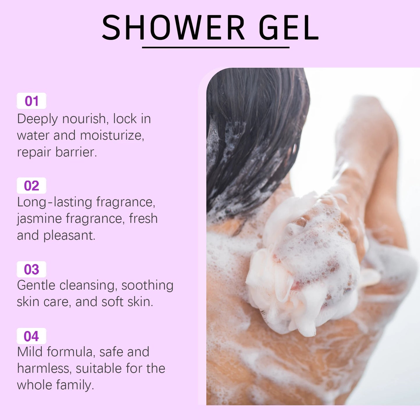 Jasmine Herbal Shower Gel – Moisturizing & Nourishing Bath Gel