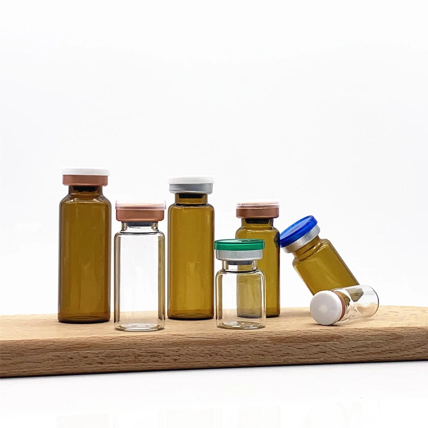 10-Pack Glass Vials 2ml–30ml | Cosmetic Serum & Powder Bottles