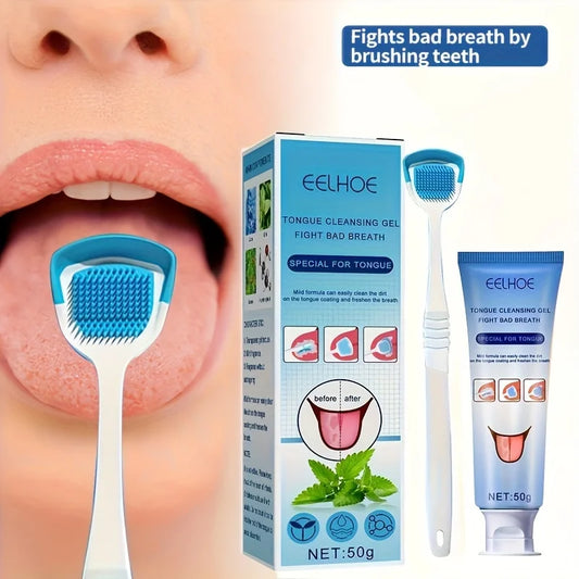 Tongue Cleansing Gel With Brush, Tongue Cleaning, Mouth Care, And Freshen Your Oral Hygiene 50g(1. 76oz) Peaceful Pleasures Health and Wellness