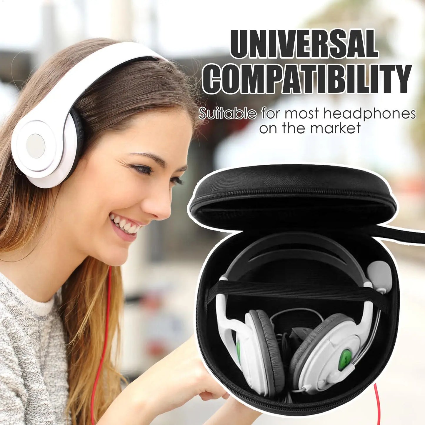 EVA Hard Shell Headphone Travel Case – Shockproof Carrying Pouch