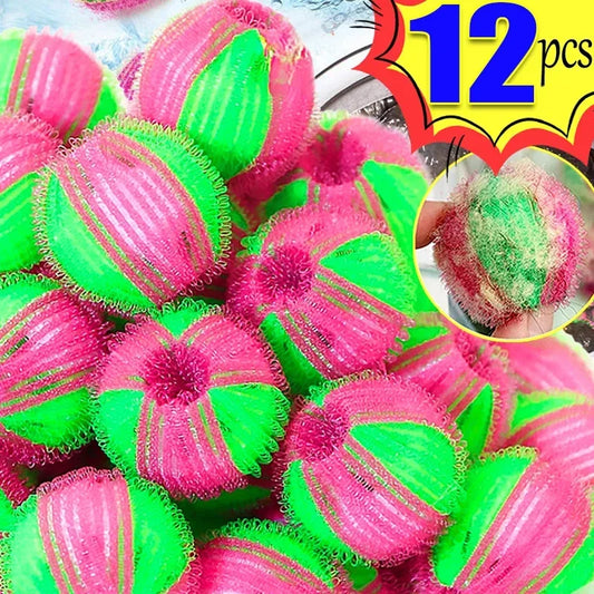 12/6 Piece Set Washing Machine Hair Filter Floating Lint Remover Catcher Reusable Laundry Ball Dirt Collection Cleaning Ball Peaceful Pleasures Health and Wellness 12Pcs