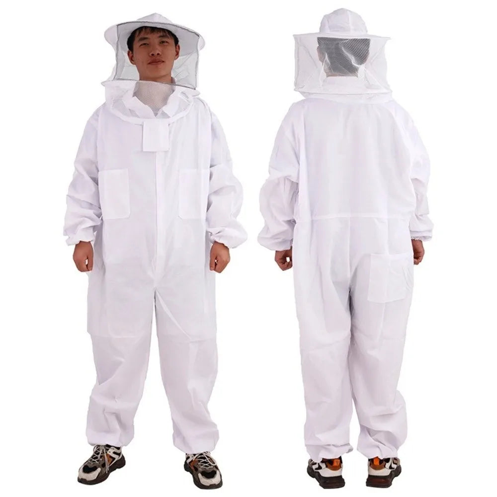 Professional Beekeepers Bee Suit Breathable Anti-Bee Beekeeping Suit Jumpsuit Zipper Elastic Cuff Bee Repellent Clothing Peaceful Pleasures Health and Wellness