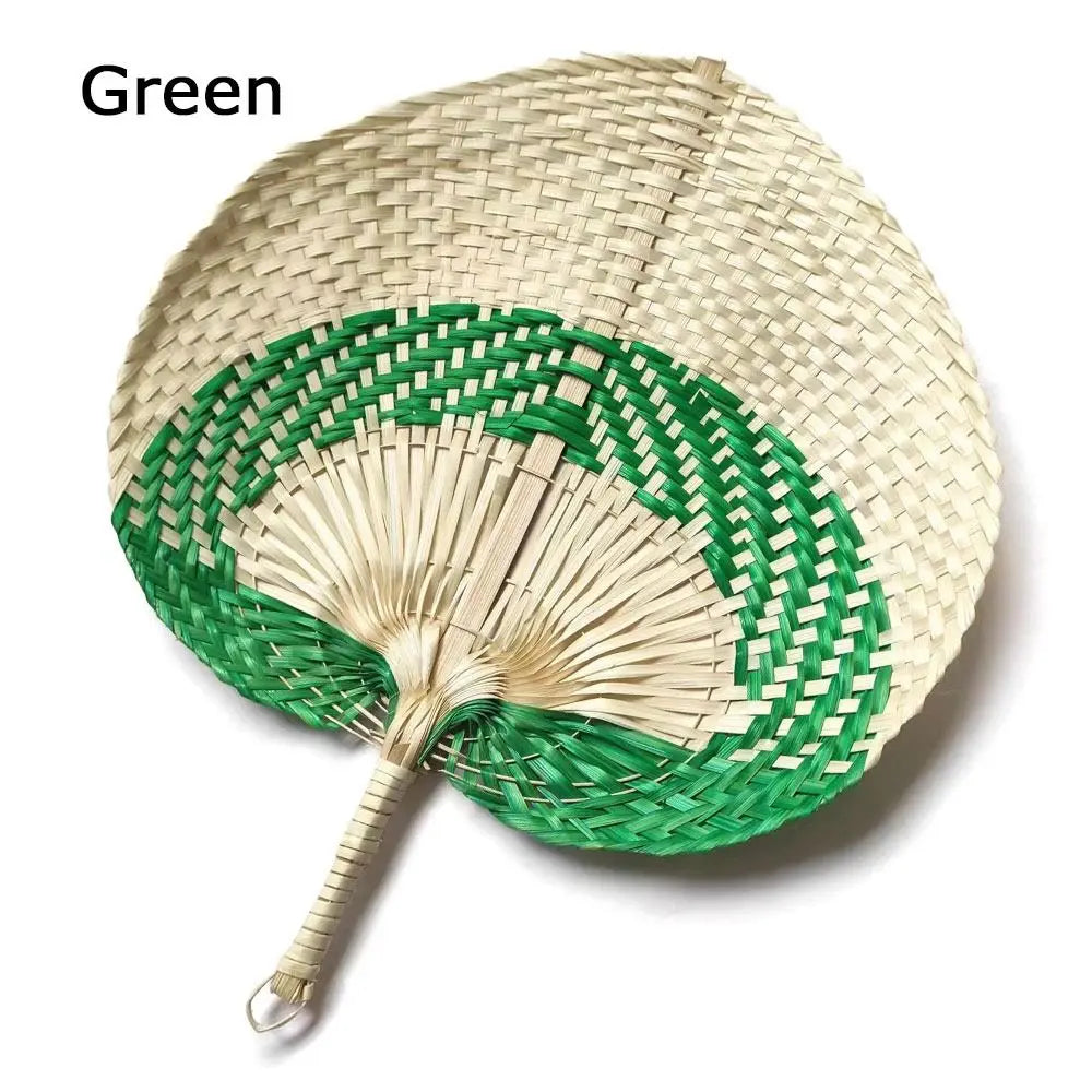 Handmade Peach-Shaped Bamboo Woven Hand Fan | Summer Decor