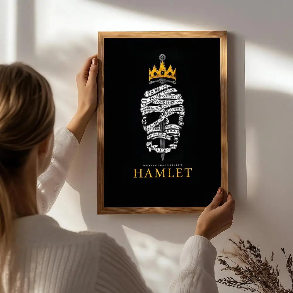 Drama H-Hamlet Poster HD Self Adhesive Waterproof Wall Art Ideal for Home Office Dorm Bedroom Great Gift Peaceful Pleasures Health and Wellness White4 15X20cmNoframe