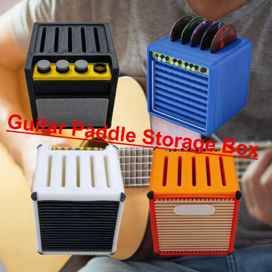 Guitar Pick Holder 3D Printed Large-capacity Portable Amp Shape Slots Peaceful Pleasures Health and Wellness