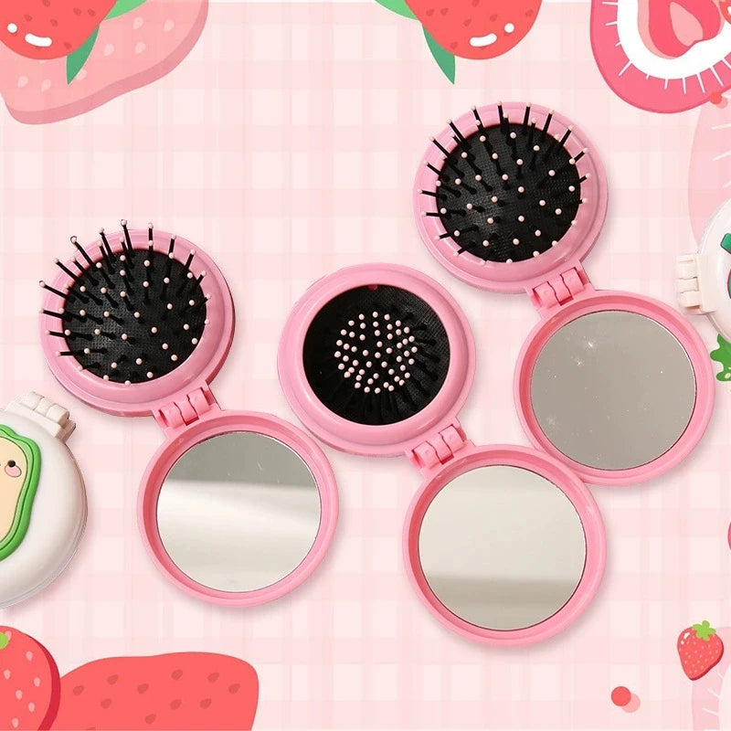 Mini Pocket Mirror Comb – Travel Tangle Remover Gift for Women