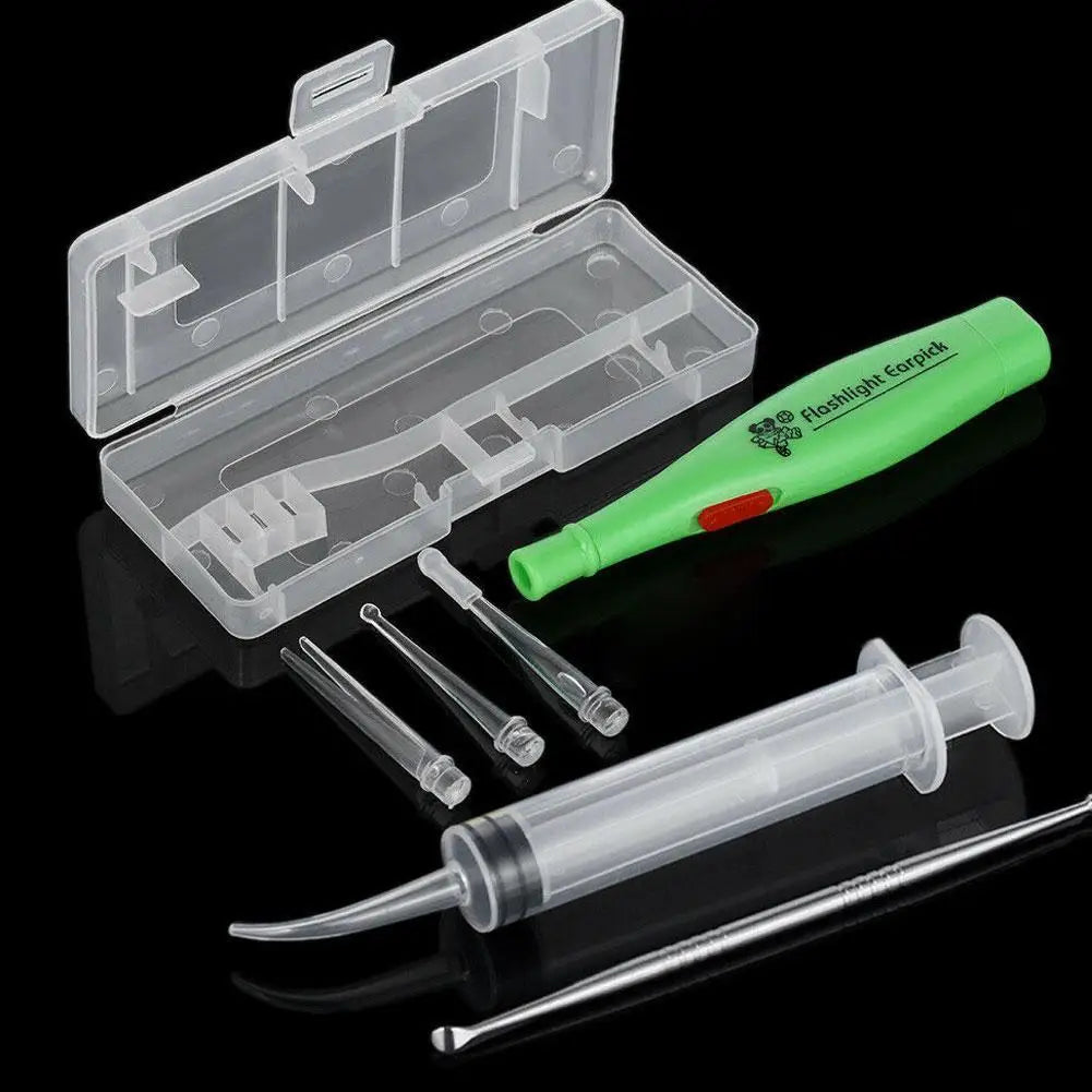 LED Ear Wax Removal Kit – Ear Pick, 3 Tips & Syringe