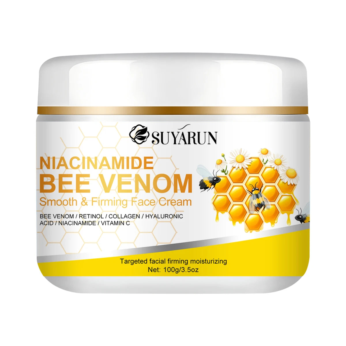 SUYARUN Niacinamide & Bee Venom Face Cream - Anti-Aging Brightening Moisturizer, Tightening Skin Care for Women & Men. Peaceful Pleasures Health and Wellness 100g