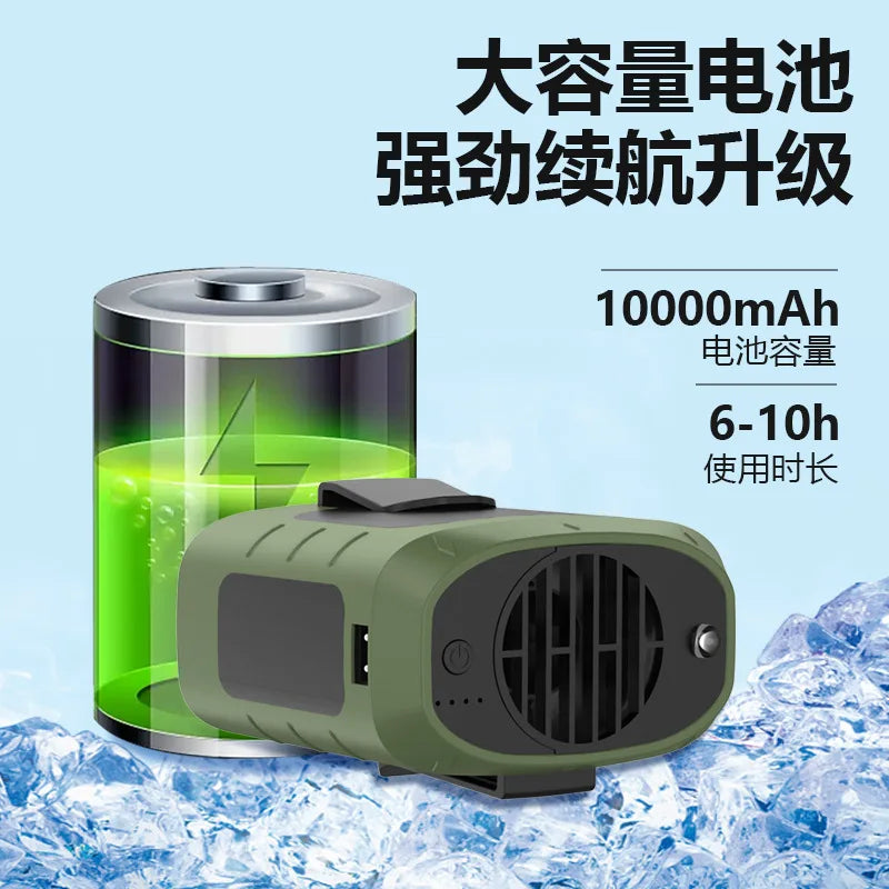 URGGU Neck Fan with 10000mAh Power Bank & LED – Outdoor Fan