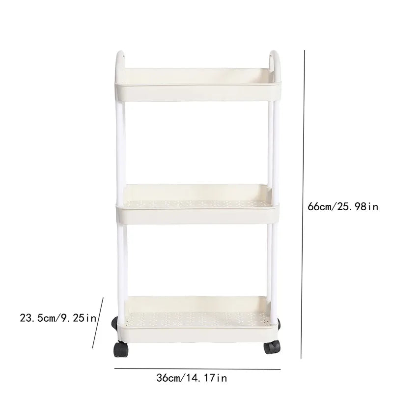 3/4-Tier Rolling Storage Cart with Lockable Wheels | Multi-Room