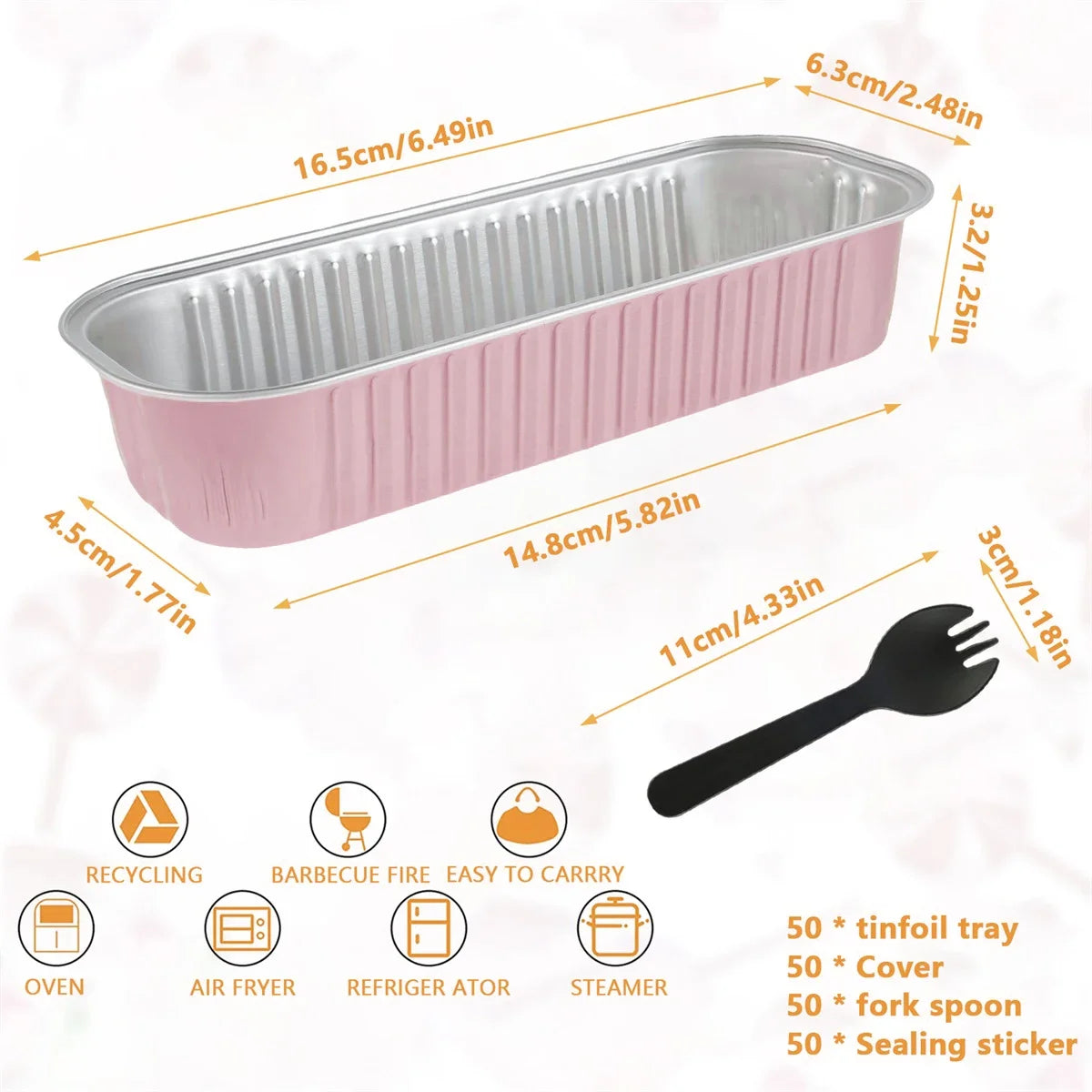 50-Set Mini Loaf Pans with Lids, Spoons & Sticker Roll | 6.8oz Aluminum Foil Baking Pans – Oven & Air Fryer Safe