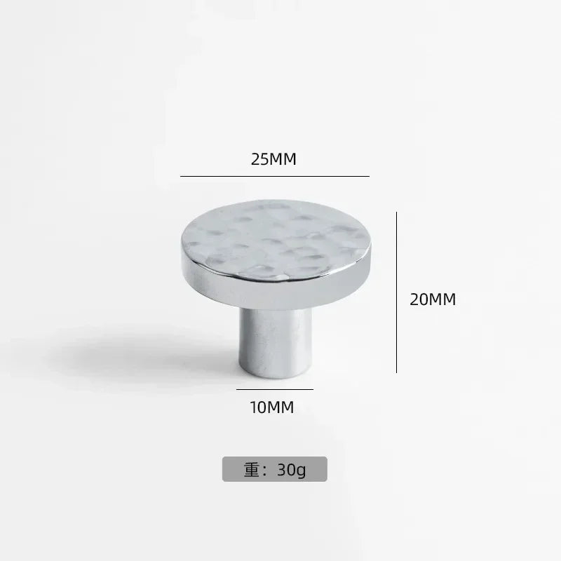 Nordic Solid Brass Cabinet Knobs – Hammered Golden Drawer Pulls