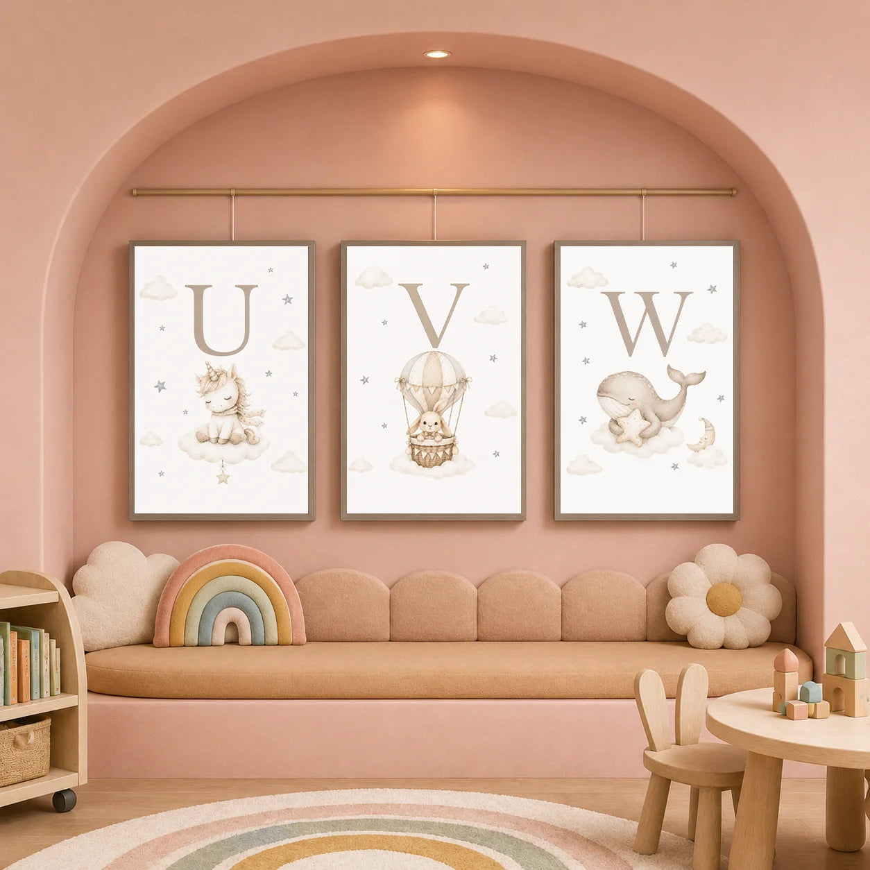Custom Alphabet Wall Art Cute Animal Letter Canvas Painting Nursery Poster Print For Kids Room Wall Decor Peaceful Pleasures Health and Wellness