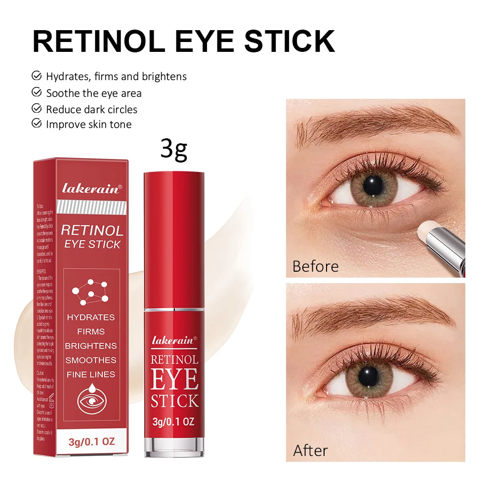 Anti-Wrinkle Eye Cream Stick Retinol Remove Eye Bags Dark Circles Anti Aging Lifting Whitening Moisturizing Brighten Eye Primer Peaceful Pleasures Health and Wellness 3g
