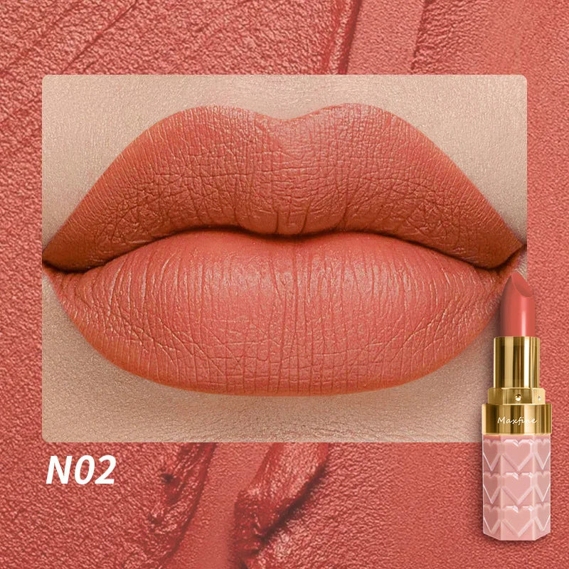 Nude Matte Lipsticks 4 Colors Waterproof Long Lasting Lip Stick Not Fading Sexy Nude Red Pink Velvet Lipsticks Makeup Cosmetic Peaceful Pleasures Health and Wellness NO2