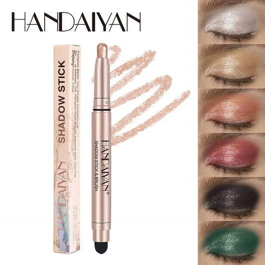 HANDAIYAN 12-Color Waterproof Shimmer Eyeshadow Stick + Brush Eyeshadow Stick Oasis Select
