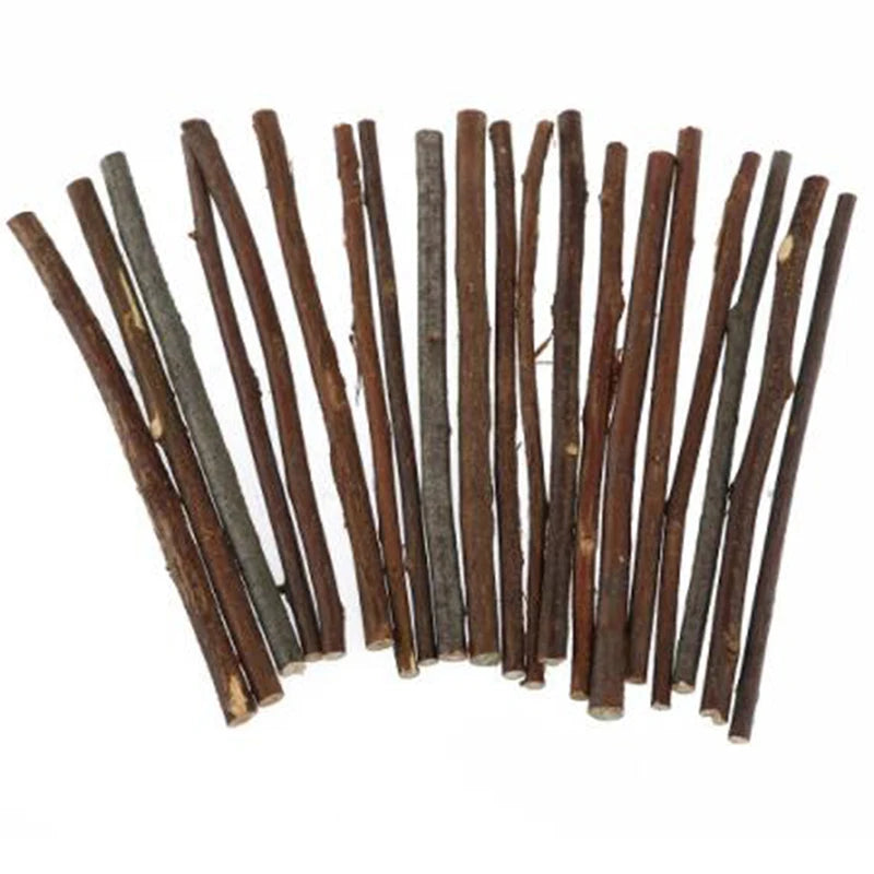 Miniature Wooden Sticks 20pcs for Fairy Garden & Plant Support DIY Natural Craft Supplies for Terrarium Small Birch Dowels Peaceful Pleasures Health and Wellness as pictured