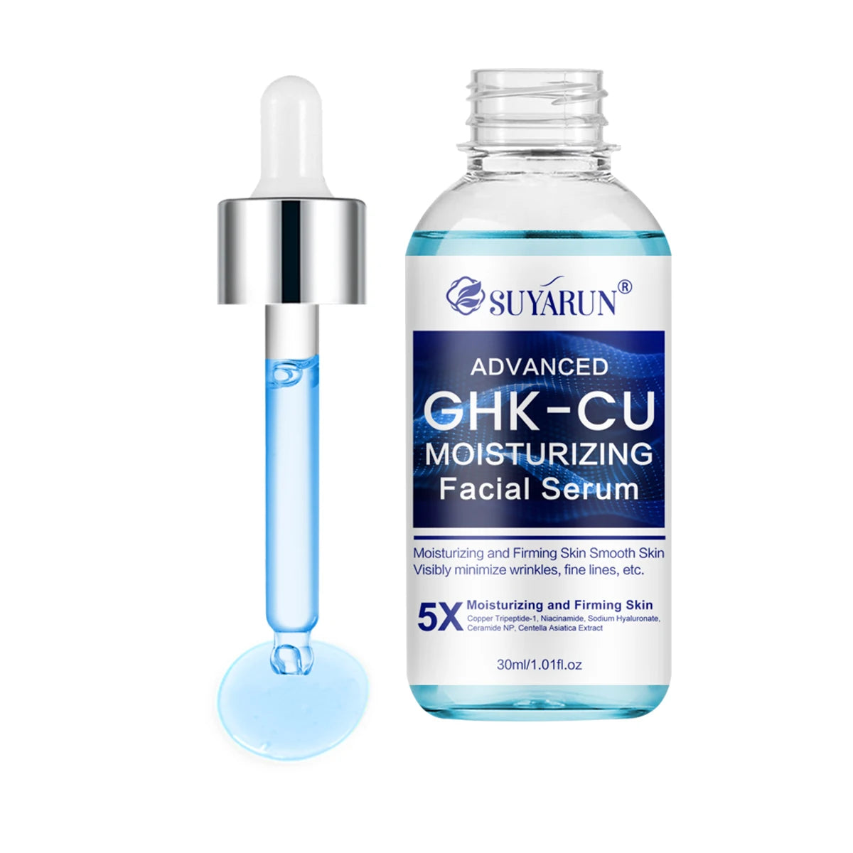 SUYARUN GHK-CU serum - Anti-aging facial moisturizer, firming and moisturizing for all skin types, suitable for men and women. Peaceful Pleasures Health and Wellness 30ml