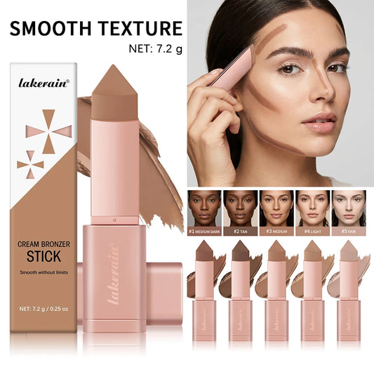 Cream Bronzer Stick and Contour Stick Bronzing Contouring Instant Highlights Dark Circles Face Contour Facial Foundation Makeup Peaceful Pleasures Health and Wellness