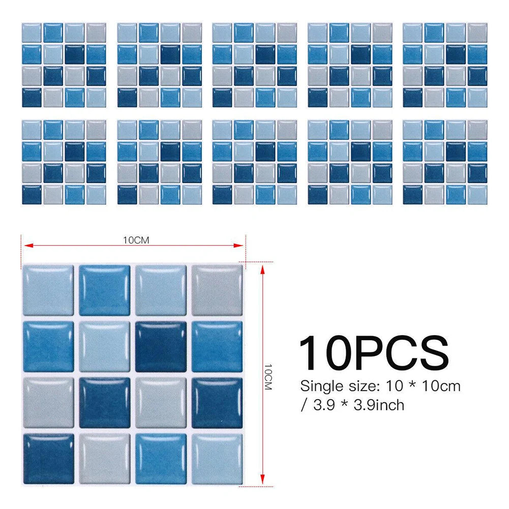 Self-adhesive Mosaic Tile Stickers Stick Bathroom Kitchen Wall Decal