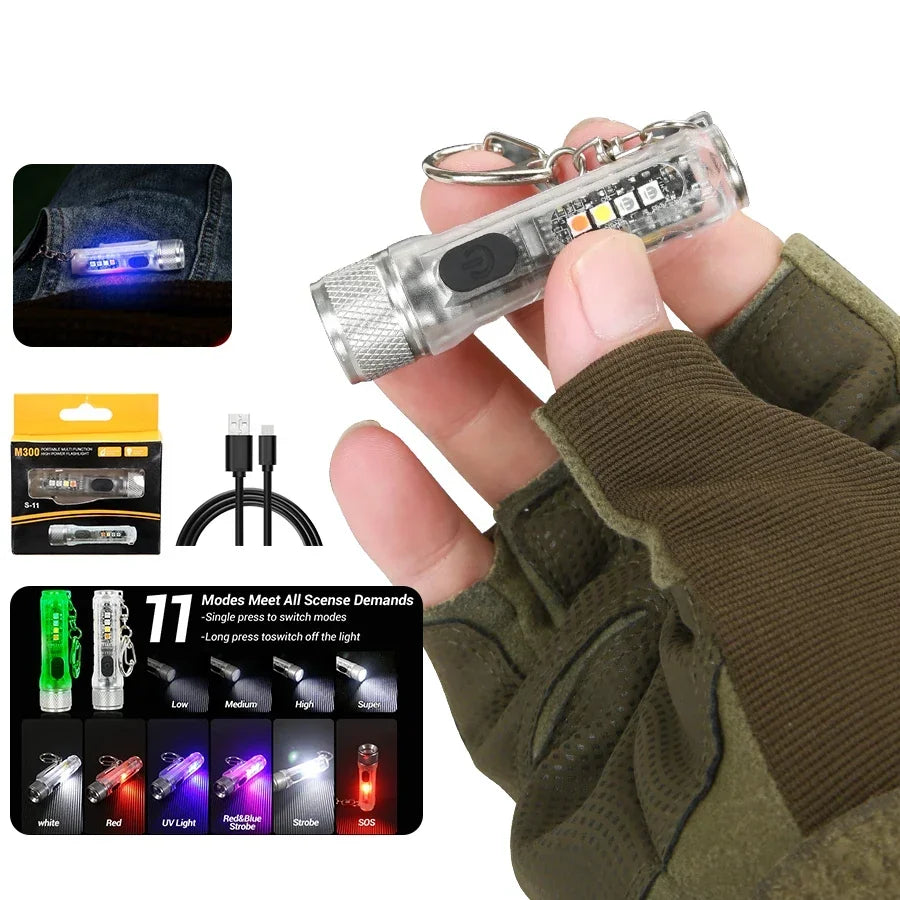 ESMARTER Mini LED Keychain Flashlight | USB-C Rechargeable Torch