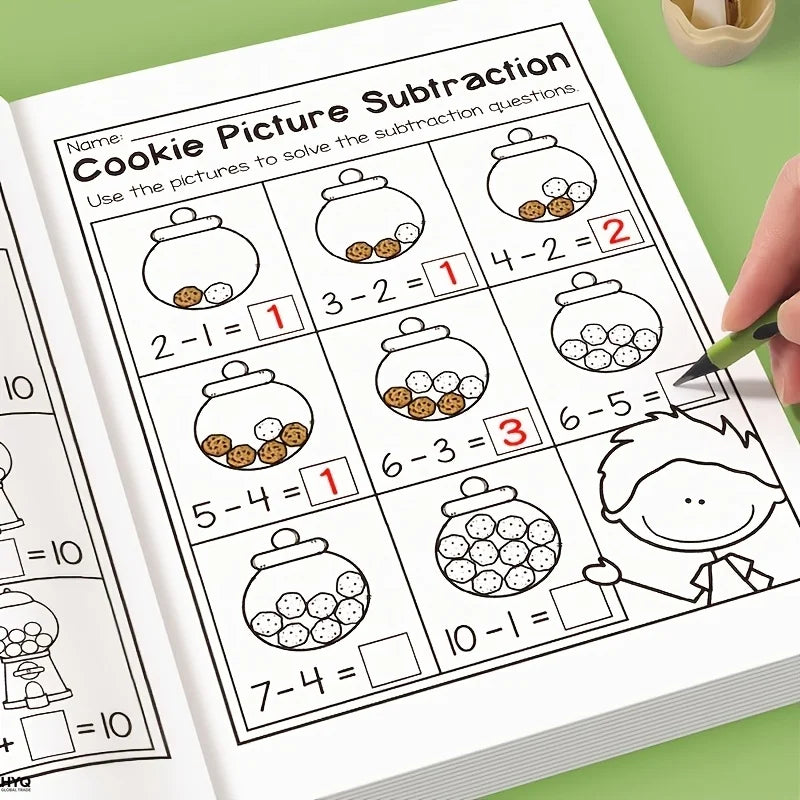 32-Page Interactive Math Learning Workbook Addition Subtraction