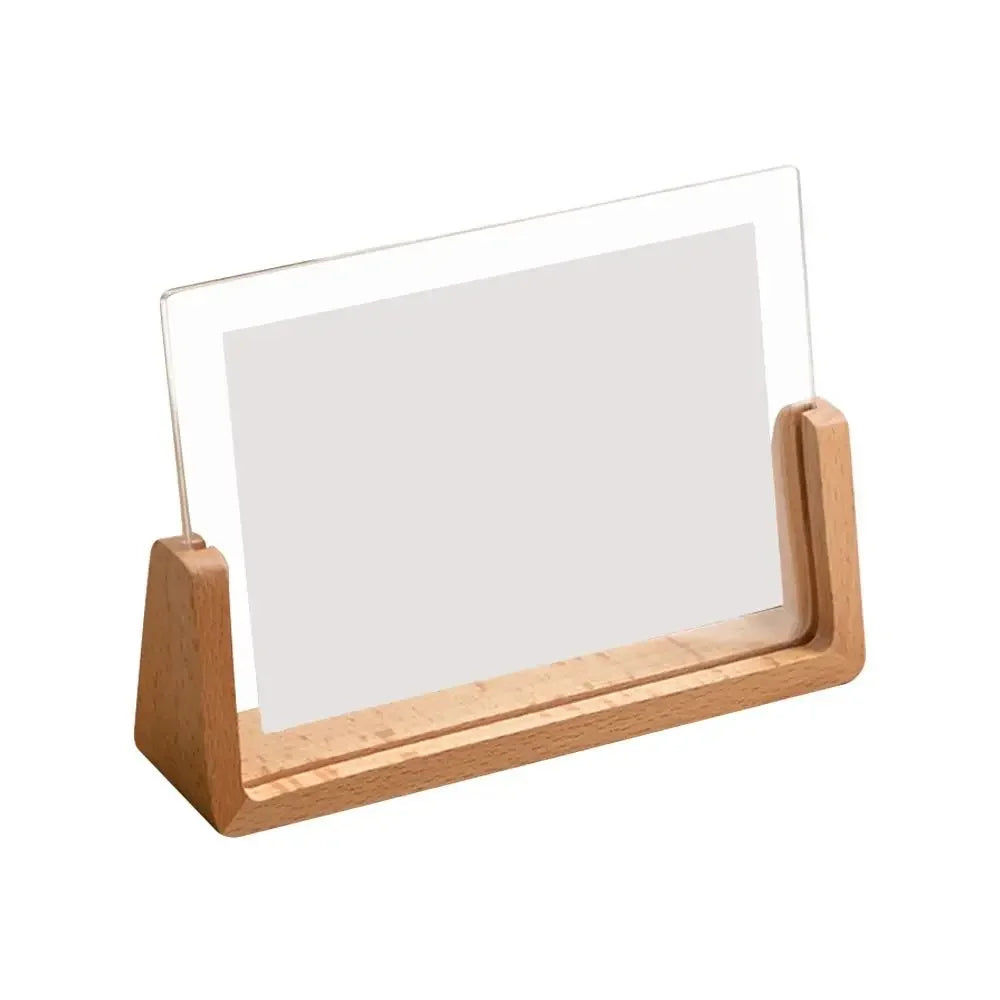 Acrylic & Wood Desktop Photo Frame | Walnut Beech U-Shape