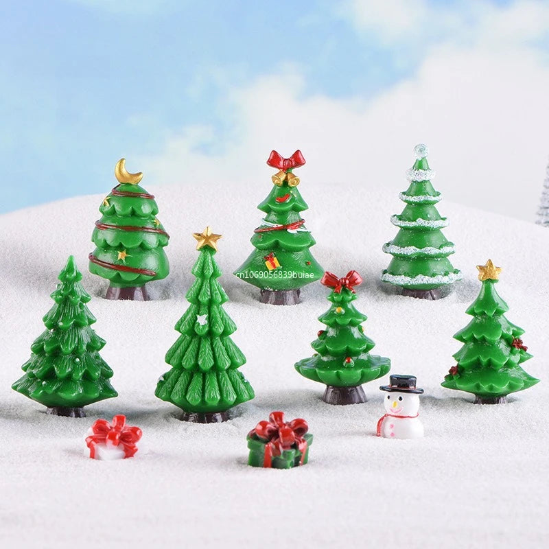 New Creative Christmas Tree Garden Micro Landscape Accessory Various Christmas Tree Ornaments Resin Crafts Cute Home Decoration Peaceful Pleasures Health and Wellness