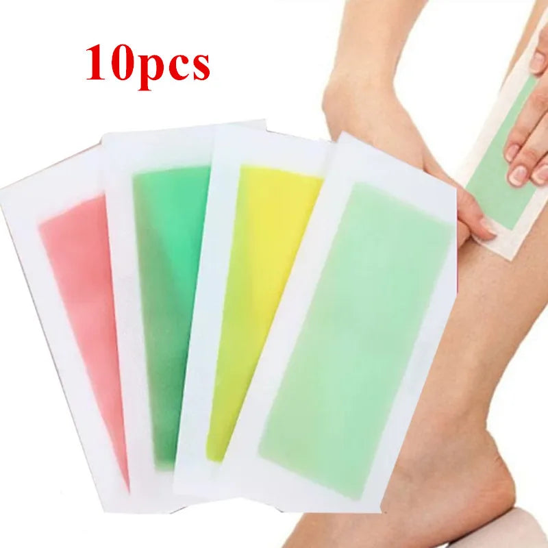 10-Pack Hair Removal Wax Strips – Legs, Body & Face