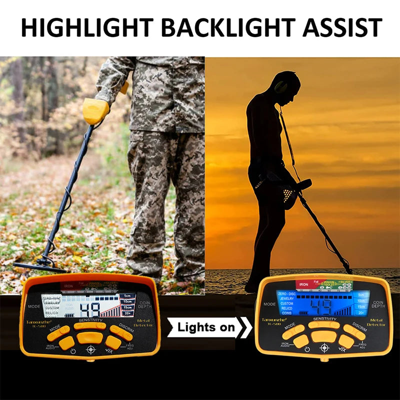 Tanxunzhe TC-500 Metal Detector 100CM Waterproof Underground Professional Gold Detector for Adults Treasure Finder Pinpointing Peaceful Pleasures Health and Wellness