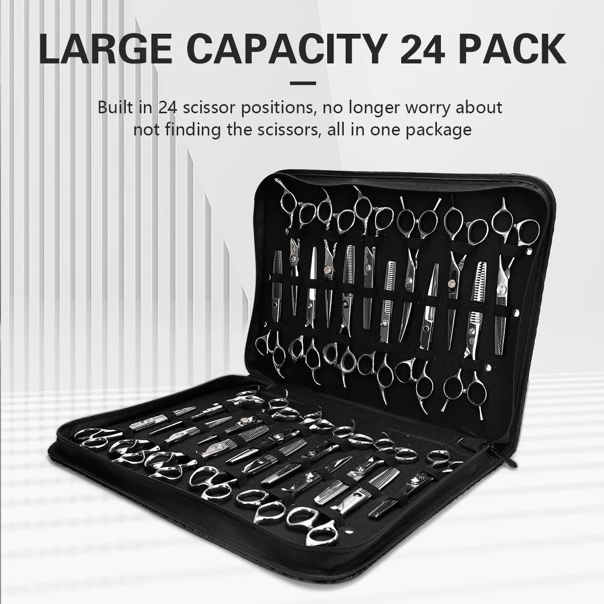 Large Capacity Barber Scissor Storage Bag Salon Leather Pouch Haircut Shears Holdster Bag Portable Hairdressing Storage Box Tool Peaceful Pleasures Health and Wellness