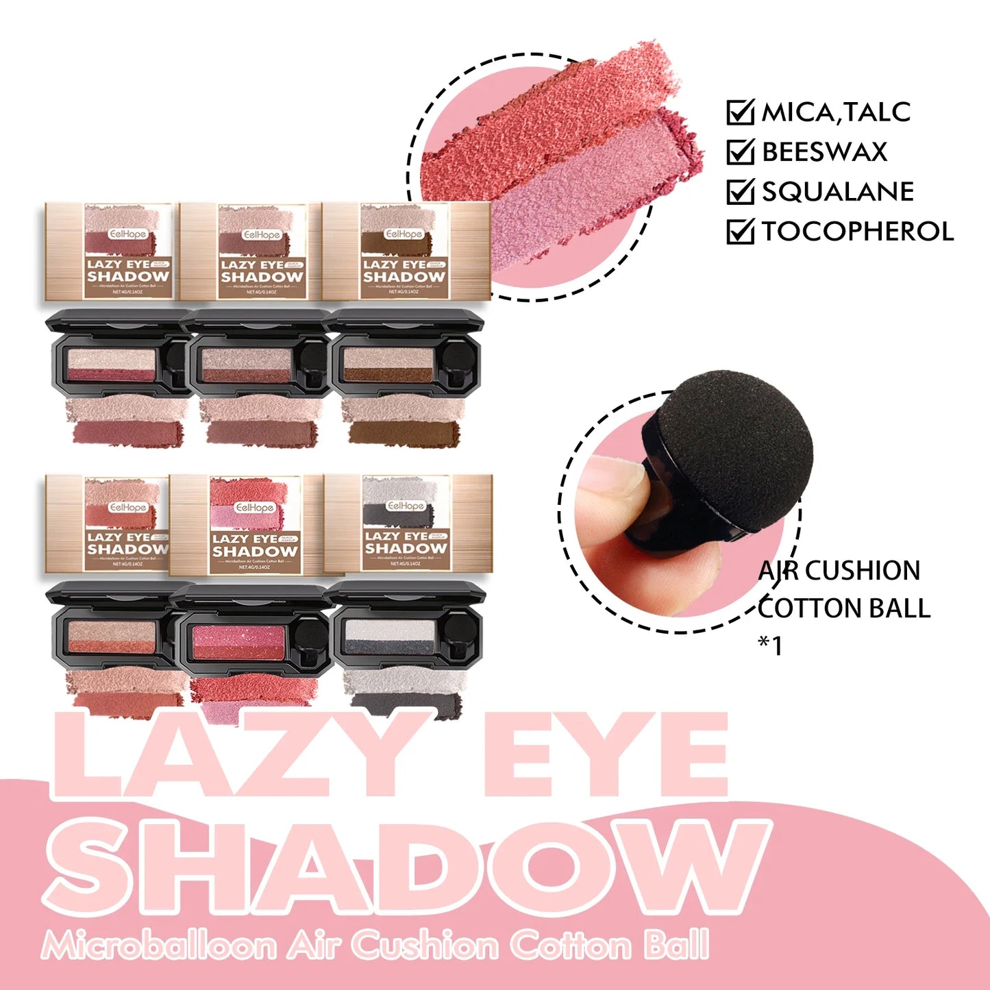 Eelhope Eye Shadow Palette & Waterproof Eyeliner Set – 8+ Colors