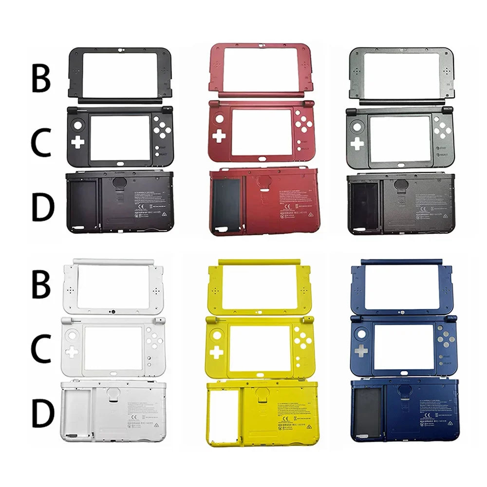 For NEW 3DS XL Replacement Complete Housing Case Set Middle Housing Shell Hinge Part Bottom Middle Shell Cover Plastic Frame Peaceful Pleasures Health and Wellness