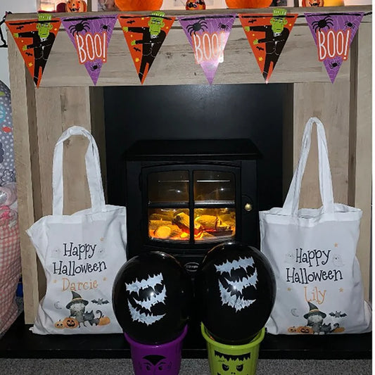 Custom Halloween Trick or Treat Bag for Kids | Personalized Tote Halloween Trick or Treat Bag Peaceful Pleasures Health and Wellness