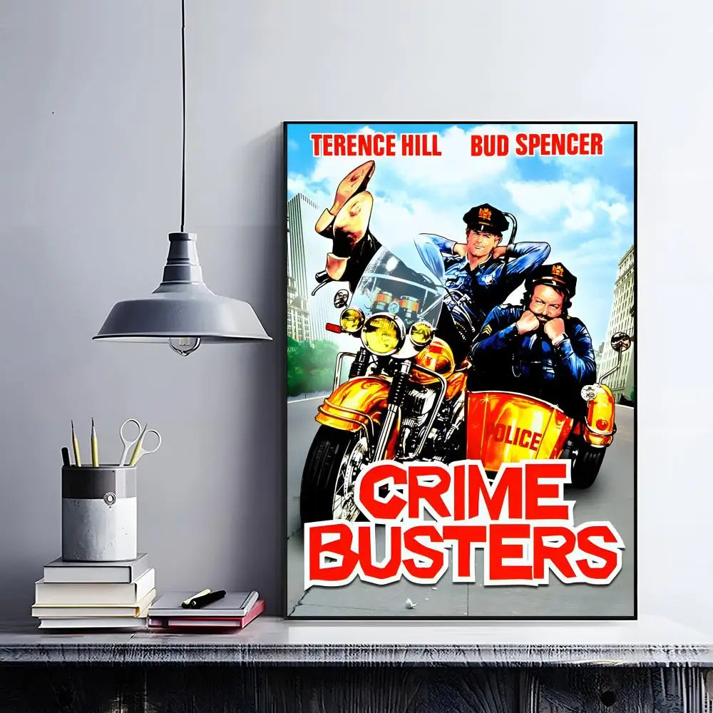 Terence Hill & Bud Spencer HD Wall Poster | Self-Adhesive PVC Art Wall Art Poster Peaceful Pleasures Health and Wellness z11 15X20cmNoframe