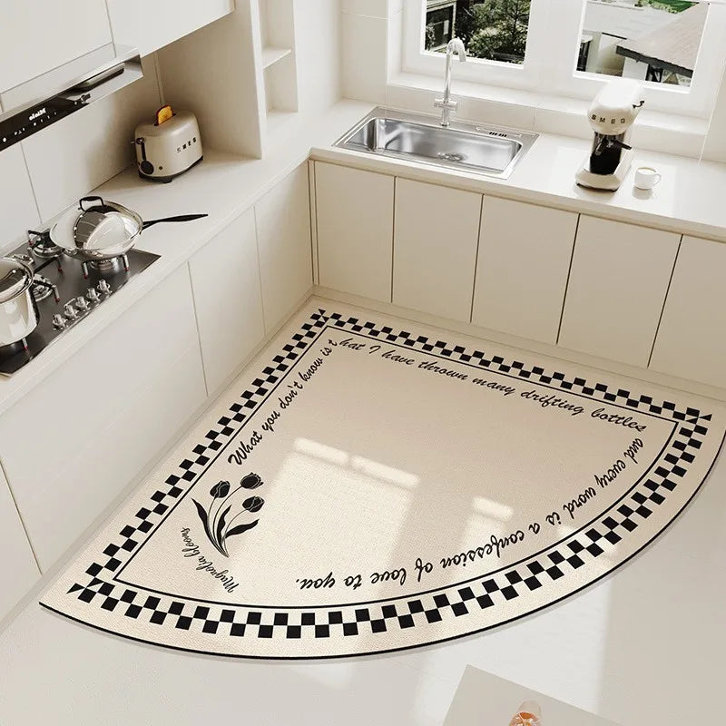Nordic Retro Floor Mat – Non-Slip, Absorbent & Cuttable