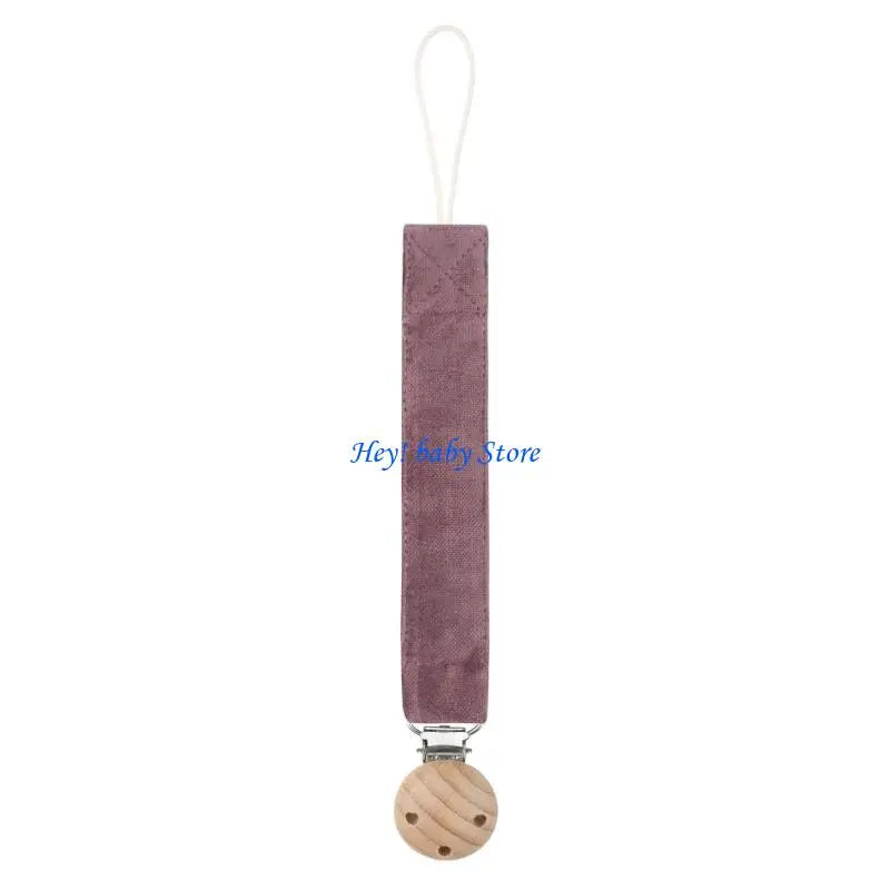 Baby Pacifier Chain Clip – Adjustable Cotton & Wood Holder