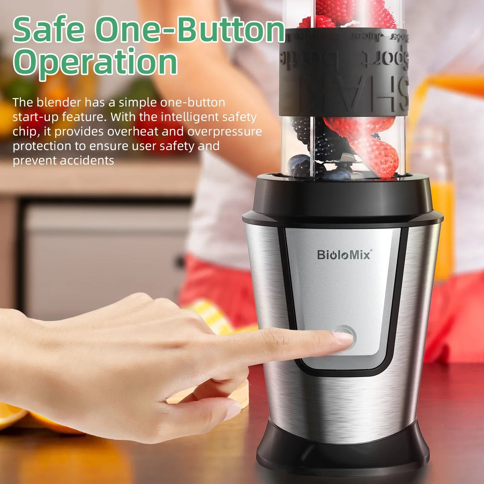 BioloMix 700W 3-in-1 Portable Food Processor, Blender & Dry Grinder Kitchen Appliance Peaceful Pleasures Health and Wellness