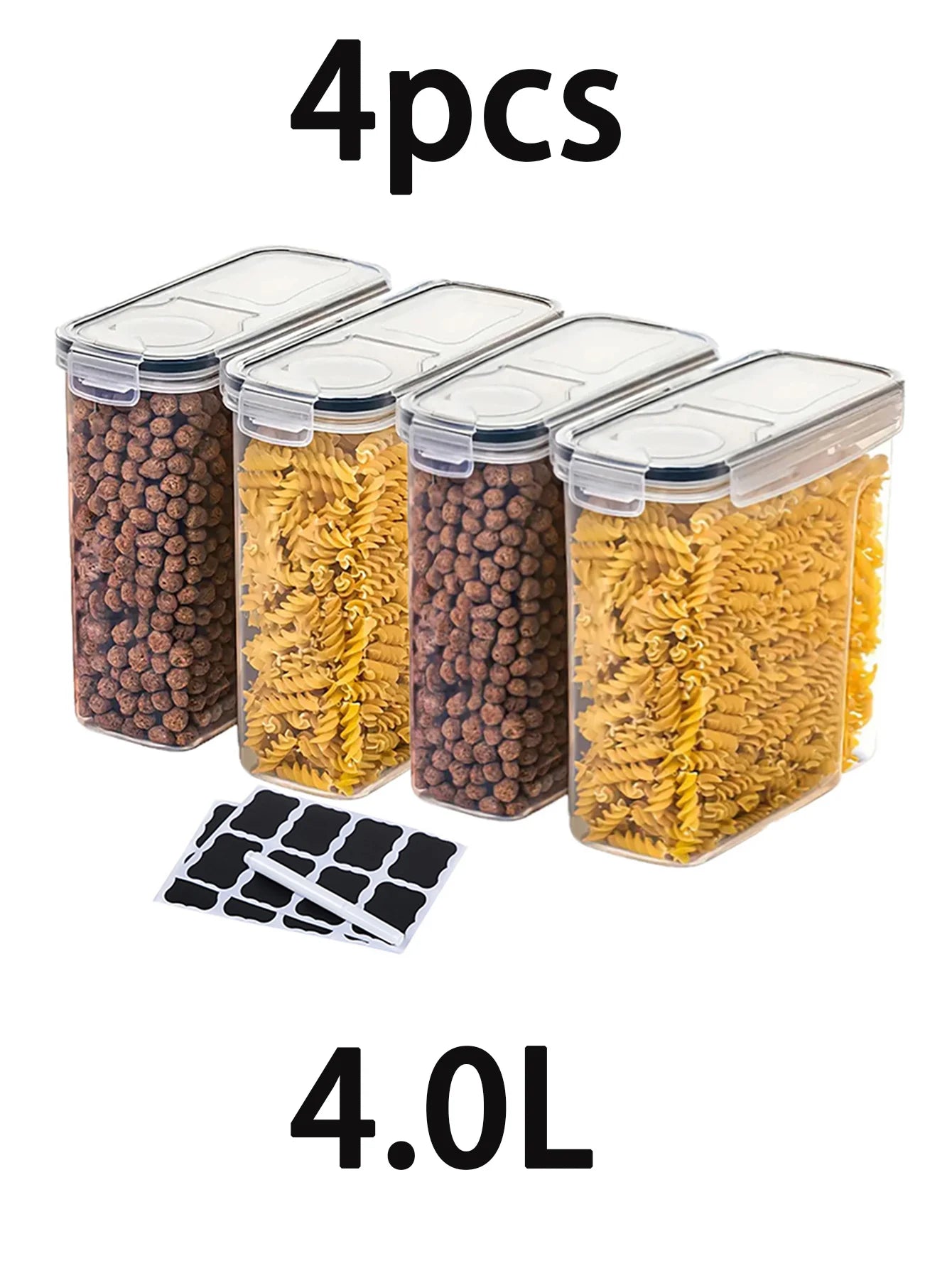 4pcs 4L Large Airtight Food Storage Containers with Lids Peaceful Pleasures Health and Wellness United States 4pcs 4l