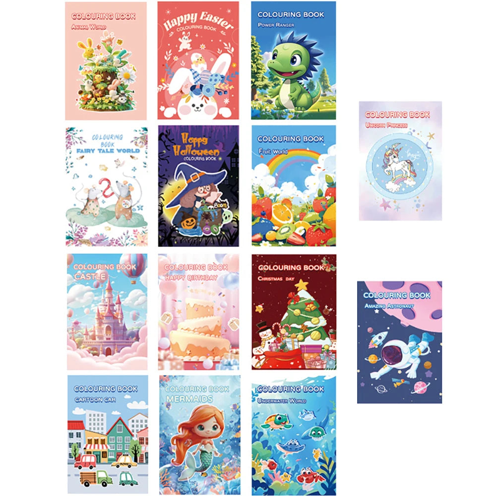 12 Page Student Halloween Coloring Book Christmas Painting Birthday