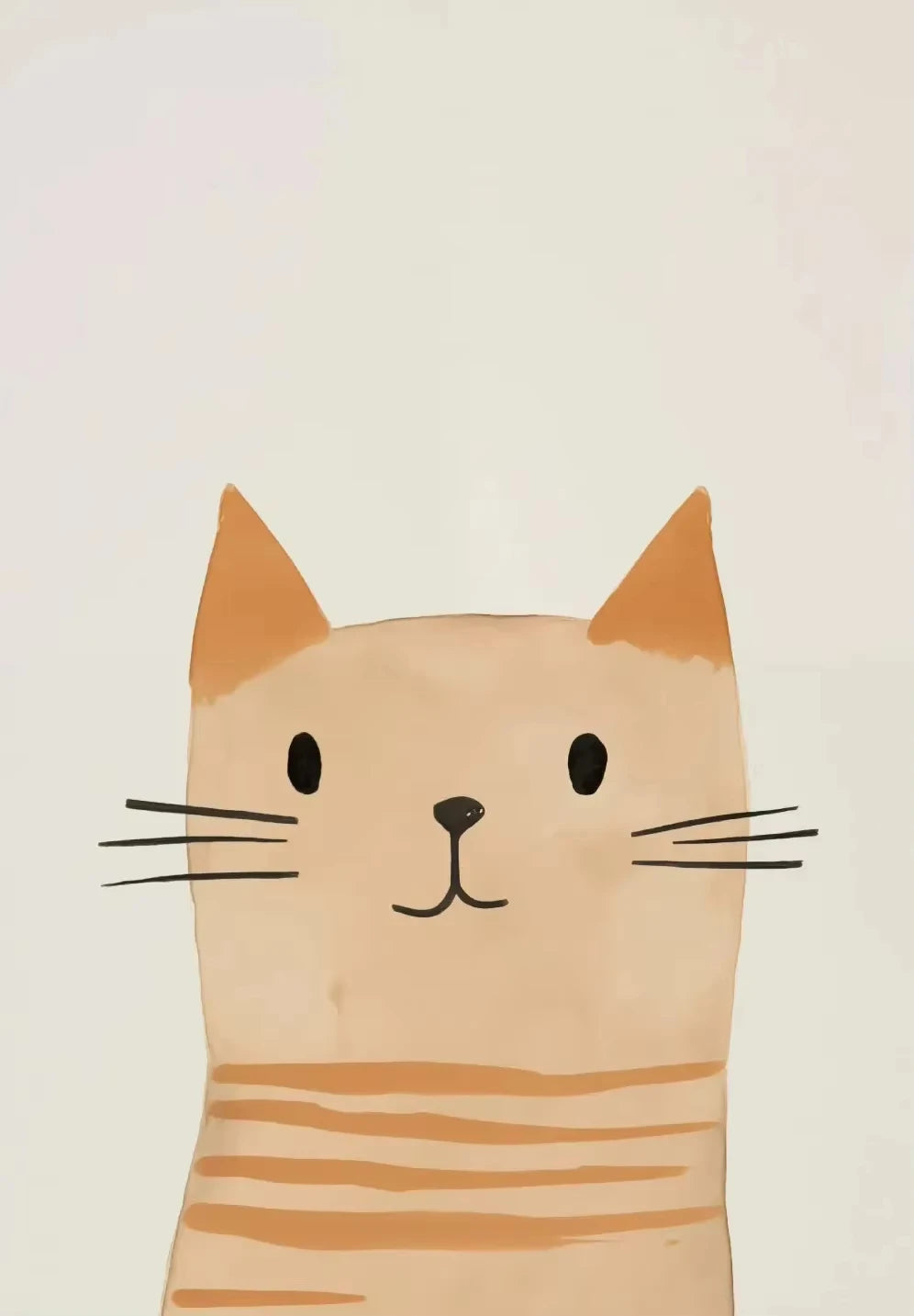 Minimalist Cute Cat Art Poster Modern Cartoon Animal Canvas Painting Printing Home Bedroom Living Room Kids Room Decoration Peaceful Pleasures Health and Wellness CJ54548 40x60cm