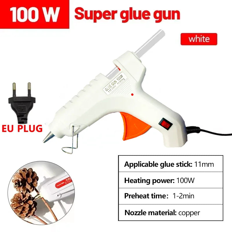 100W Hot Melt Glue Gun – 11mm DIY Craft & Repair Tool