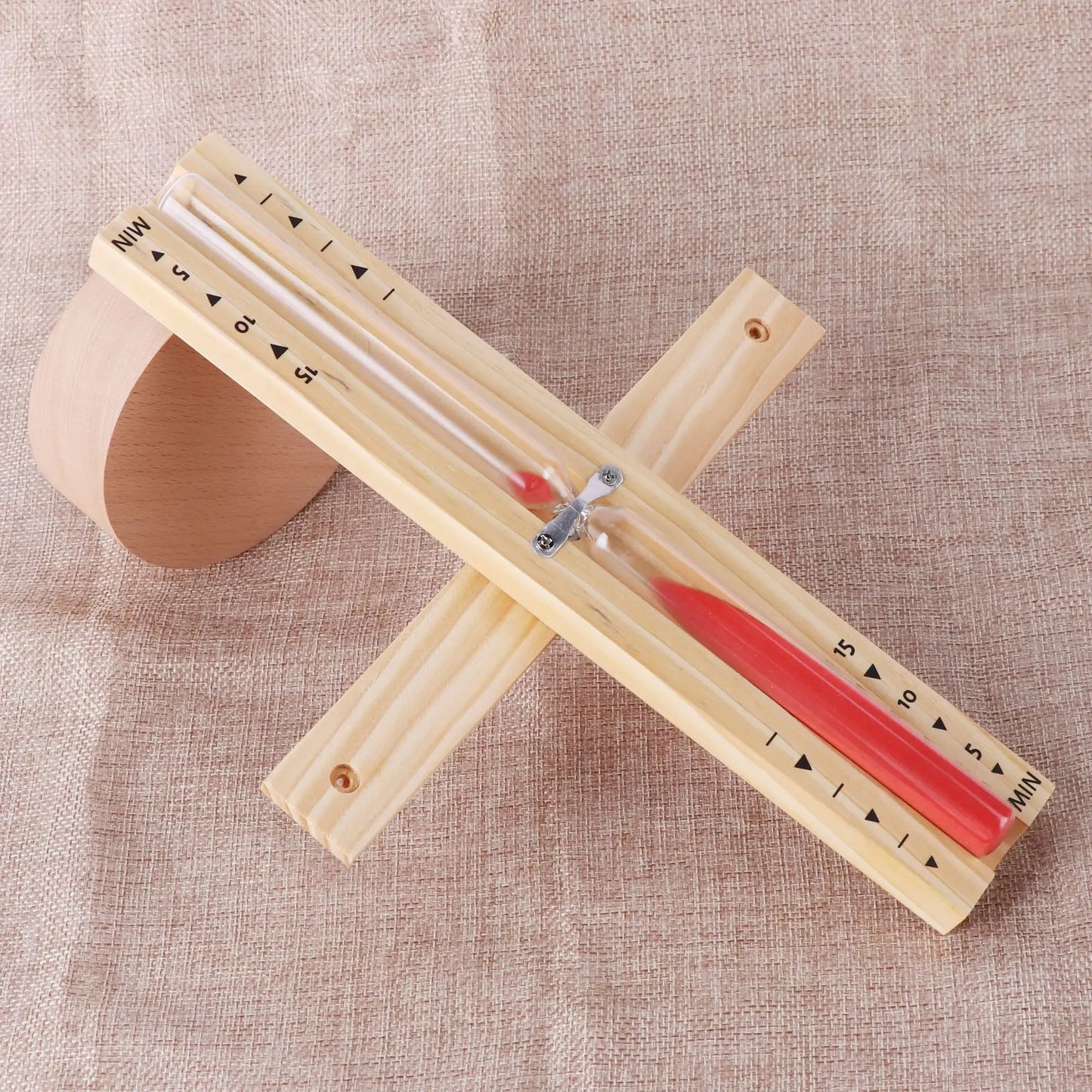 Wall Mounted Bathroom 15 Minute Hourglass Sand Timer Wooden Rotating Shower Timer Explosion Proof Glass Bathroom Decor Peaceful Pleasures Health and Wellness 30min-Red