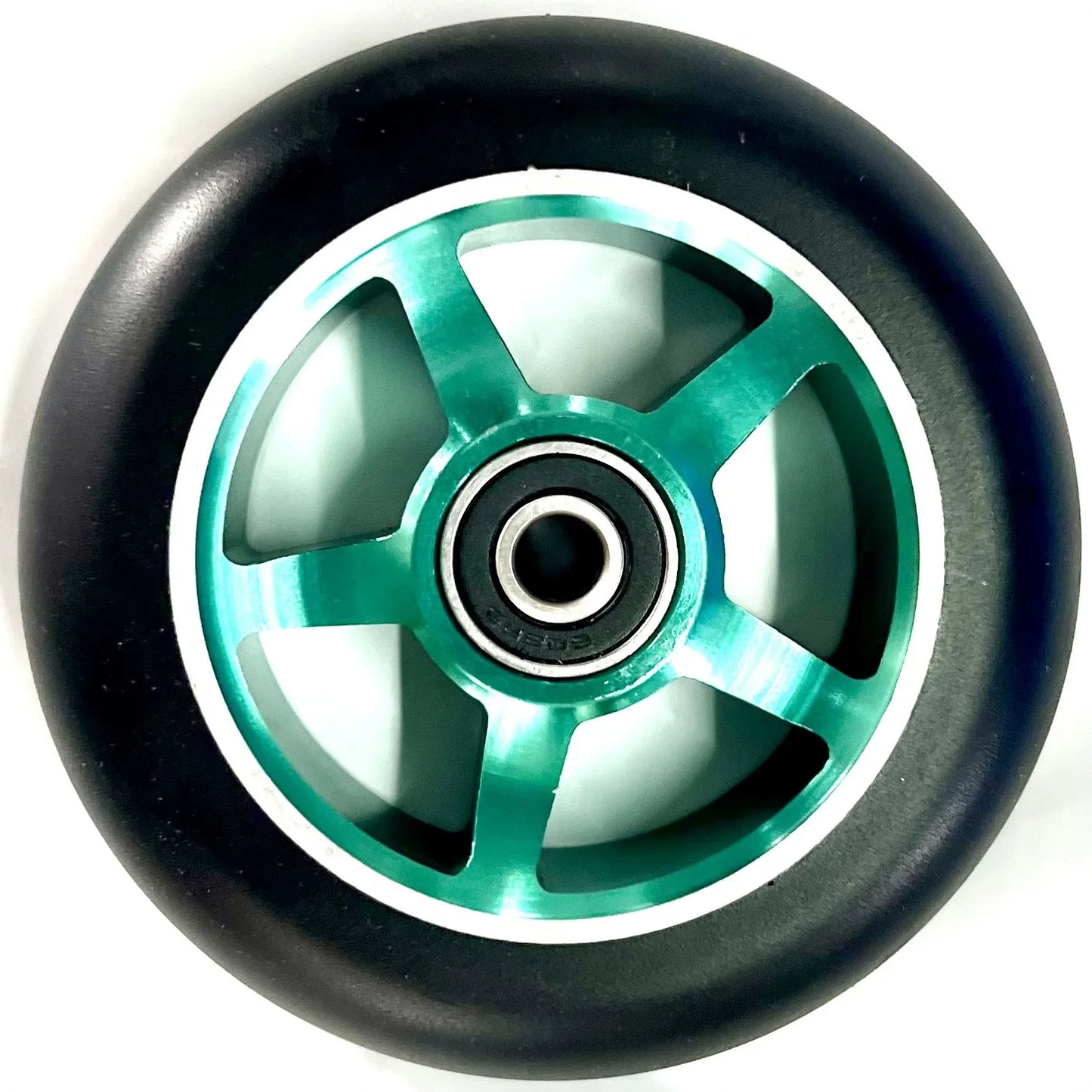 100mm Scooter Wheels with Bearings – Aluminum PU 2-Pack