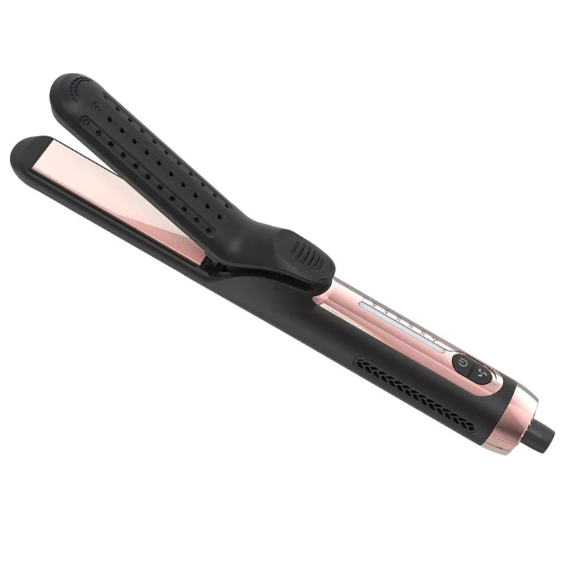 Planchas De Cabello Private Label Ceramic Flat Iron Professional 2 in 1 Curling Iron Hair Curler Straightener Peaceful Pleasures Health and Wellness black 100V-240V EU Plug