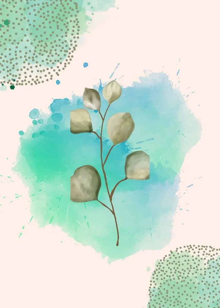 Modern Minimalist Flowers & Grass Canvas Wall Art | Unframed Print