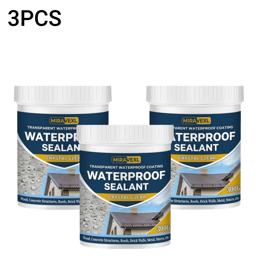 MIRAVEXL Invisible Waterproof Adhesive Transparent Liquid Sealant Anti-Leak Coating for Bathroom Walls Indoor Outdoor Peaceful Pleasures Health and Wellness 3PCS