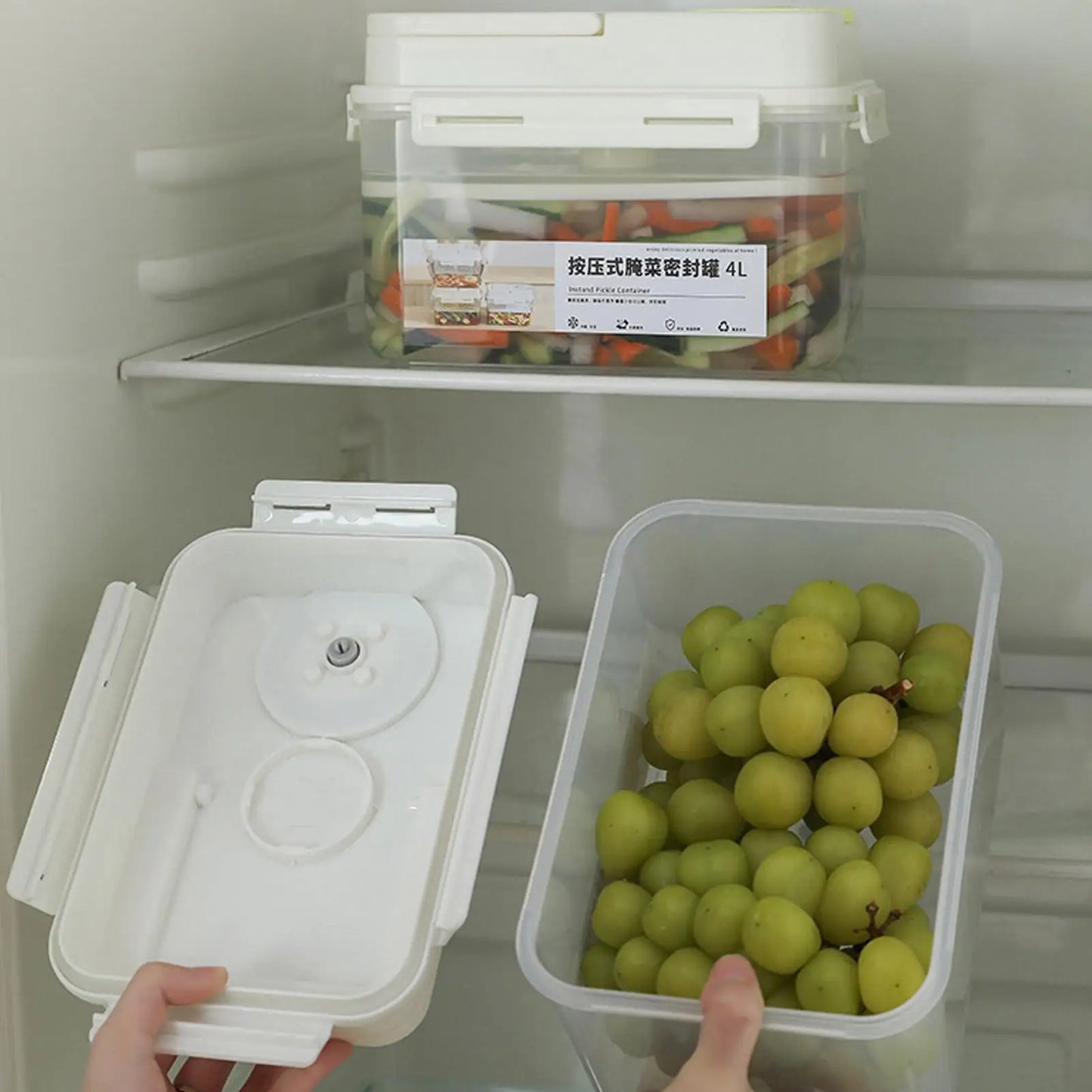 4L Airtight Pickle Fermentation Container with Press Plate