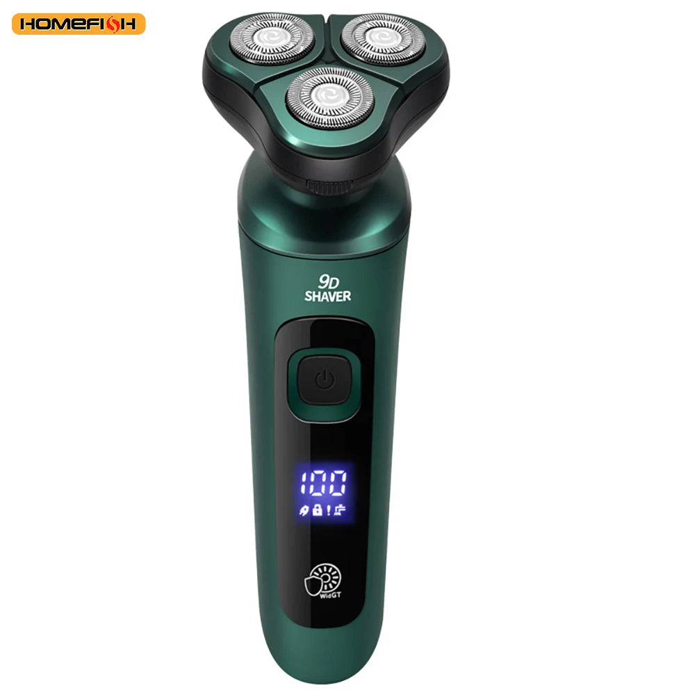 Smart Electric Shaver with LCD Display – 3D Floating Triple Head Razor, USB Rechargeable & Waterproof for Shaving Beard Trimming Peaceful Pleasures Health and Wellness